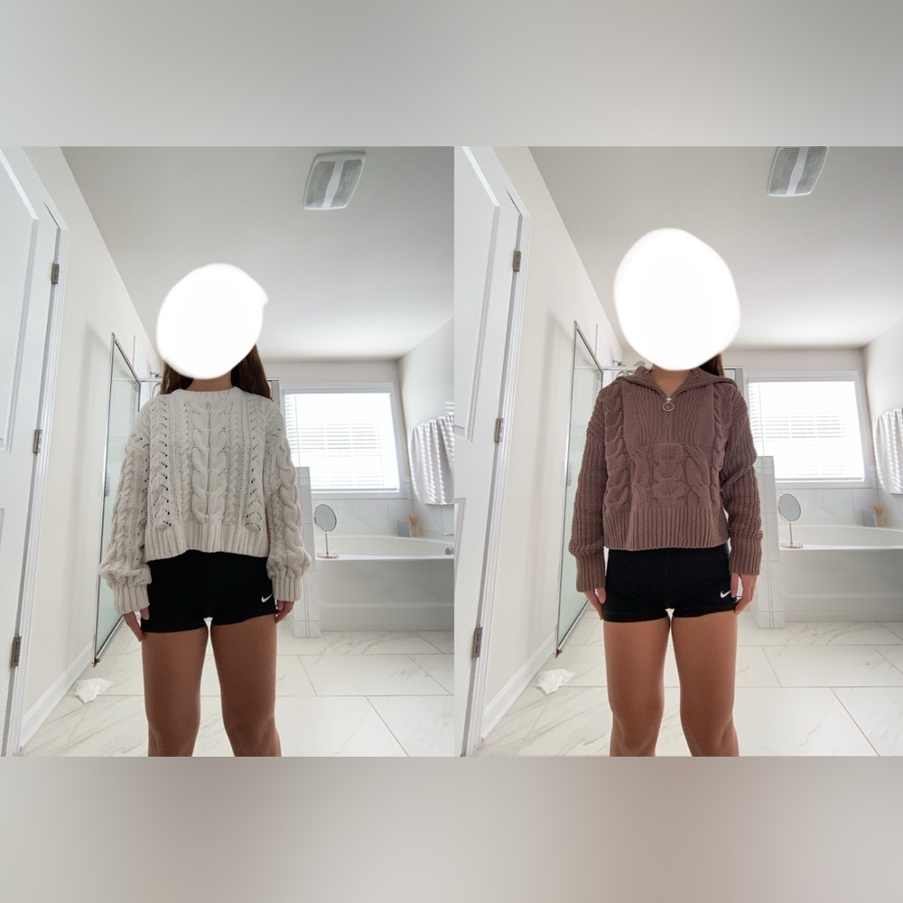Two sweaters from pink rose